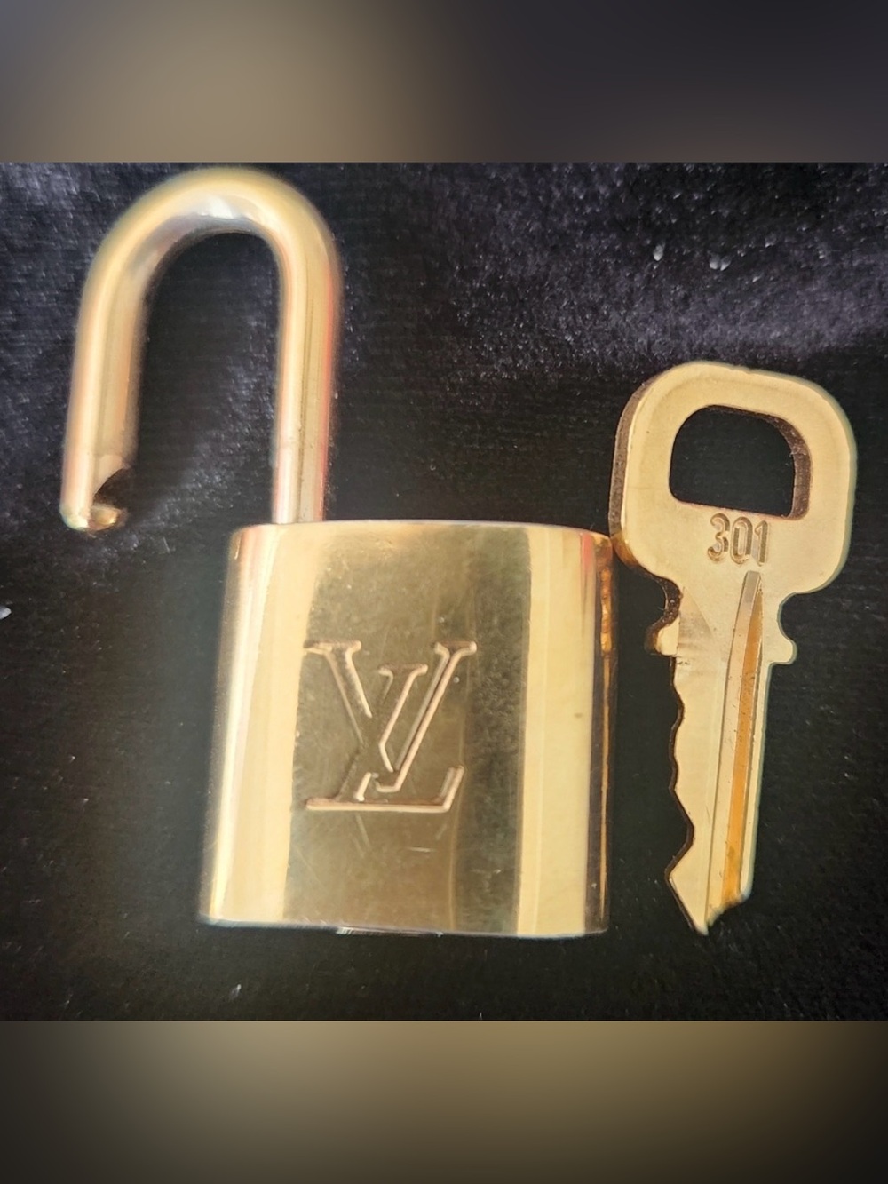Louis Vuitton Gold-tone LV Padlock with Key #301